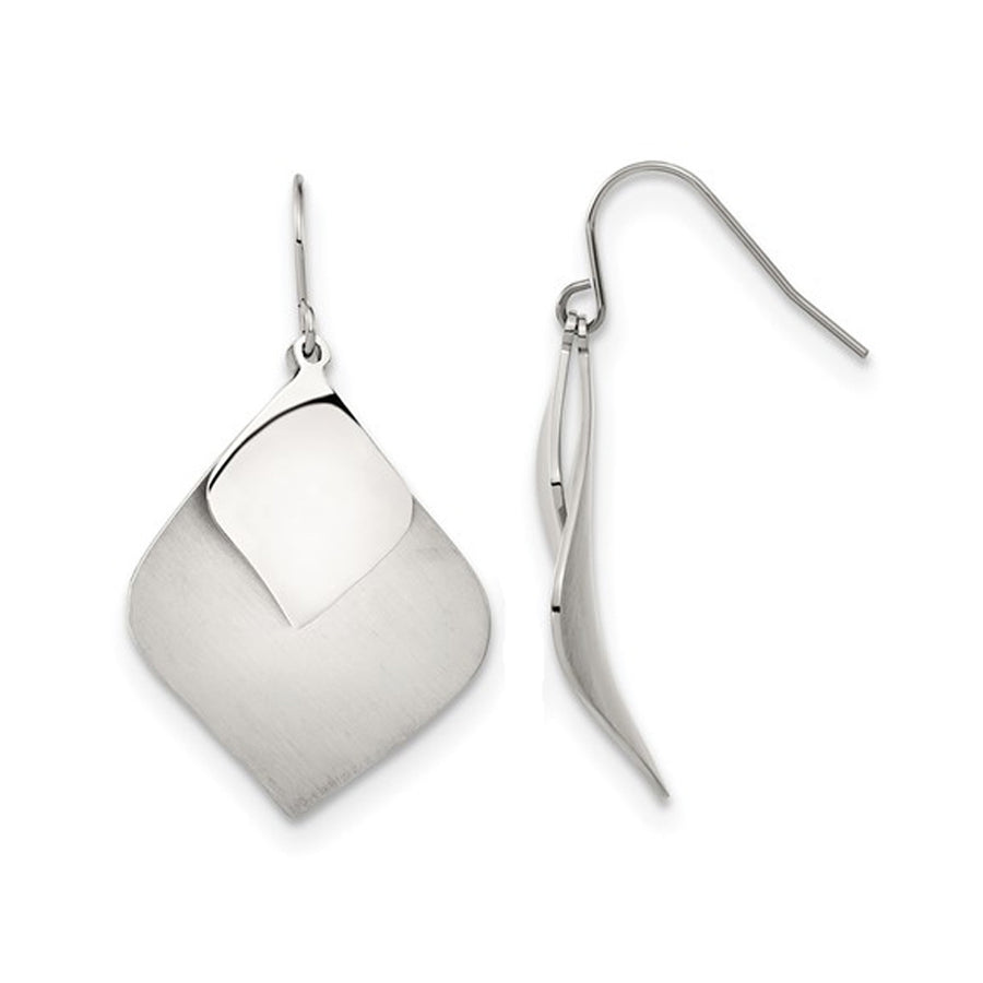 Stainless Steel Brushed and Polished Polished Earrings Image 1