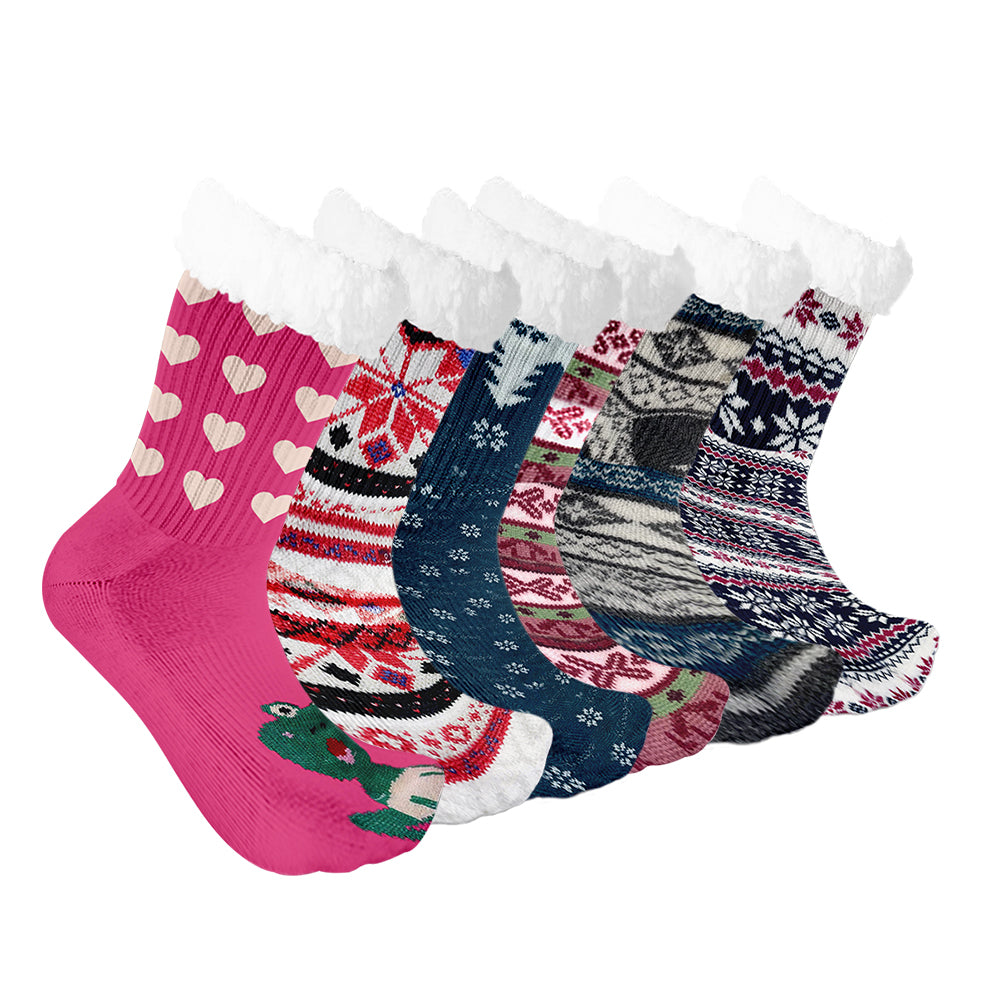 Womens Ultra-Soft Fluffy Sherpa Anti-Slip Socks Multi-Pack Size 12 Cozy Warmth Image 1