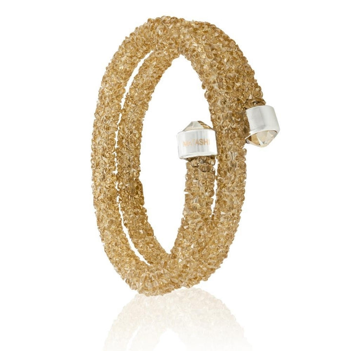 Matashi Gold Glittery Wrap Around Luxurious Crystal Bracelet Image 4