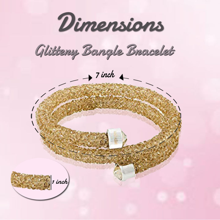 Matashi Gold Glittery Wrap Around Luxurious Crystal Bracelet Image 6