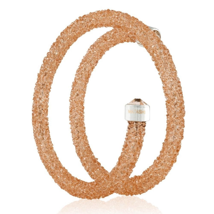 Matashi Peach Glittery Wrap Around Luxurious Crystal Bracelet Image 2