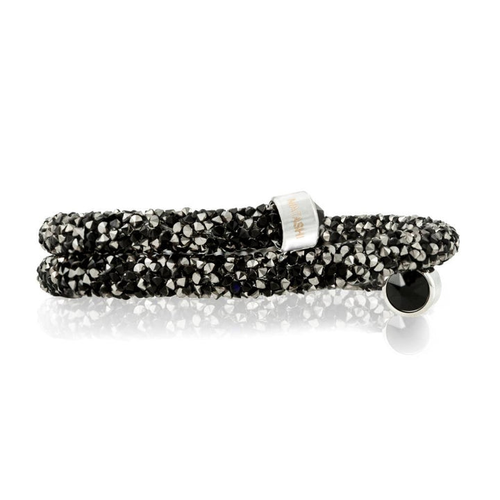 Matashi Ore Black Glittery Wrap Around Luxurious Crystal Bracelet Image 4