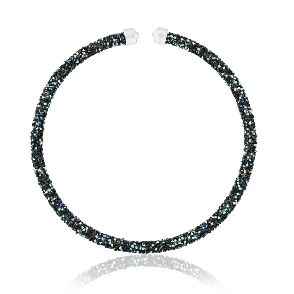 Matashi Blue and Black Glittery Crystal Choker Necklace Womens Jewelry Gift for Christmas Valentines Day Mothers Day Image 2