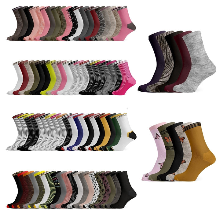 10 Pairs Womens Breathable Colorful Crew Socks Moisture Wicking Size 5-10 Image 1