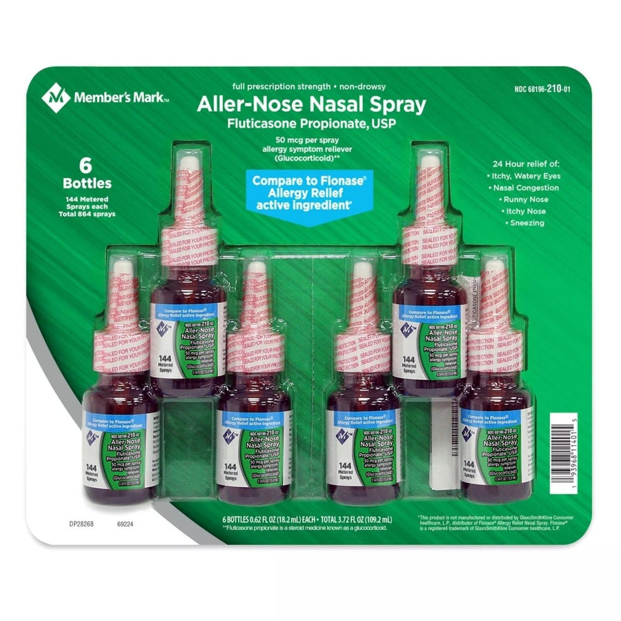 Members Mark 50mcg Aller-Nose Fluticasone Nasal Spray 0.62 Fl Oz (6 Count) Image 1