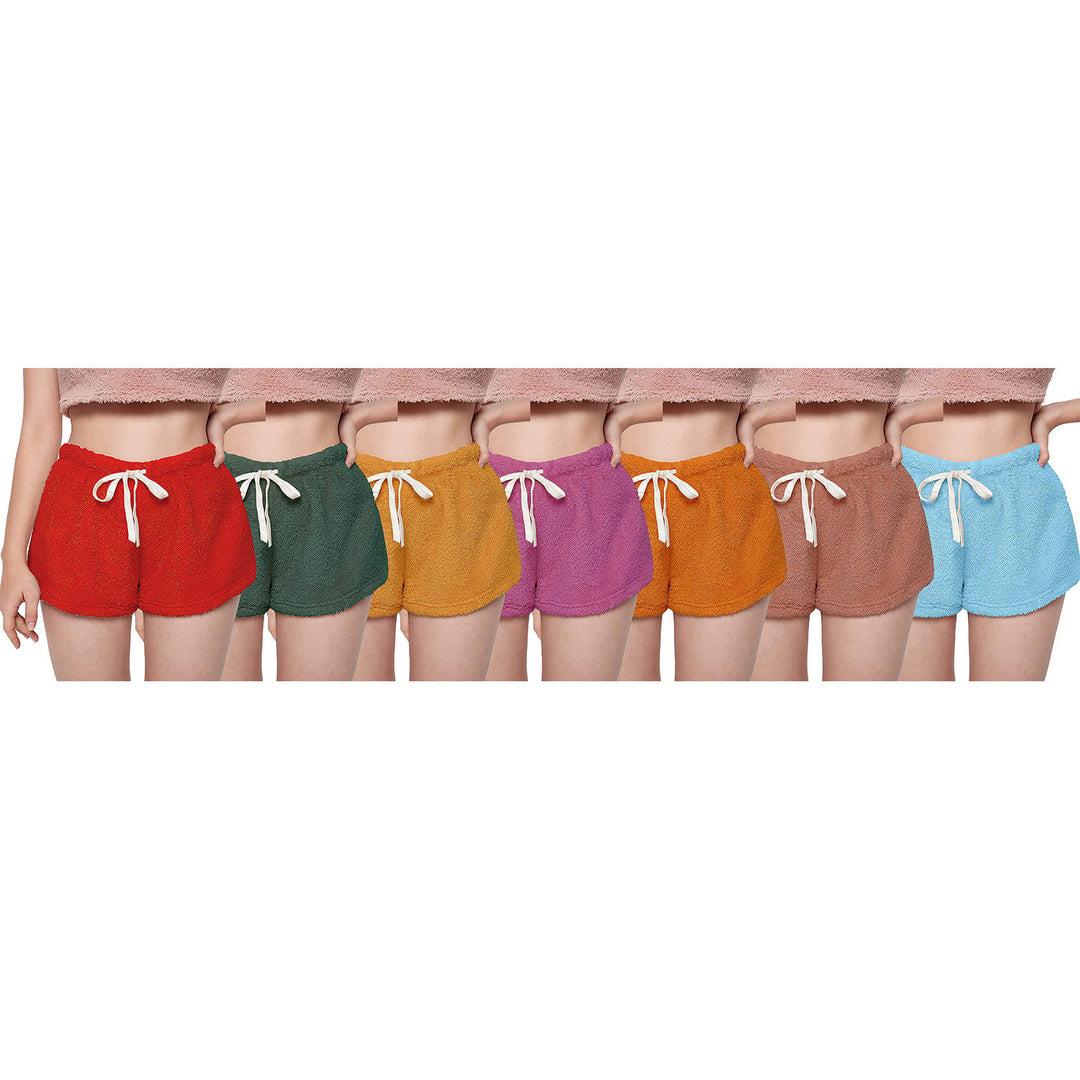 Womens Ultra Soft Plush Pajama Shorts 2-Pack Assorted Colors Elastic Waistband Image 1