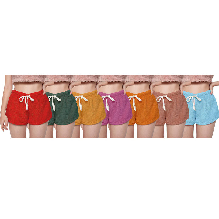 Womens Ultra Soft Plush Pajama Shorts 2-Pack Assorted Colors Elastic Waistband Image 1