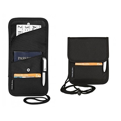 Travelon ID and Boarding Pass Holder Black 42764-500 Neck Crossbody Organizer Image 1