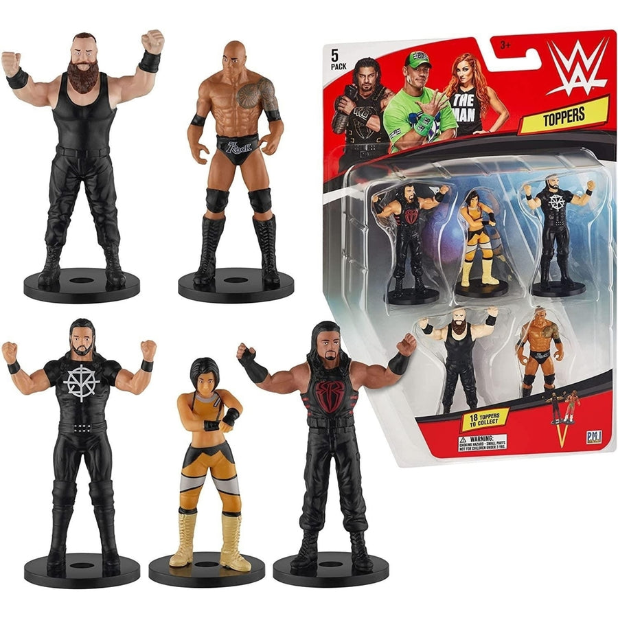 WWE Pencil Toppers 5pk Bayley Rollins Roman Reigns The Rock Strowman PMI International Image 1
