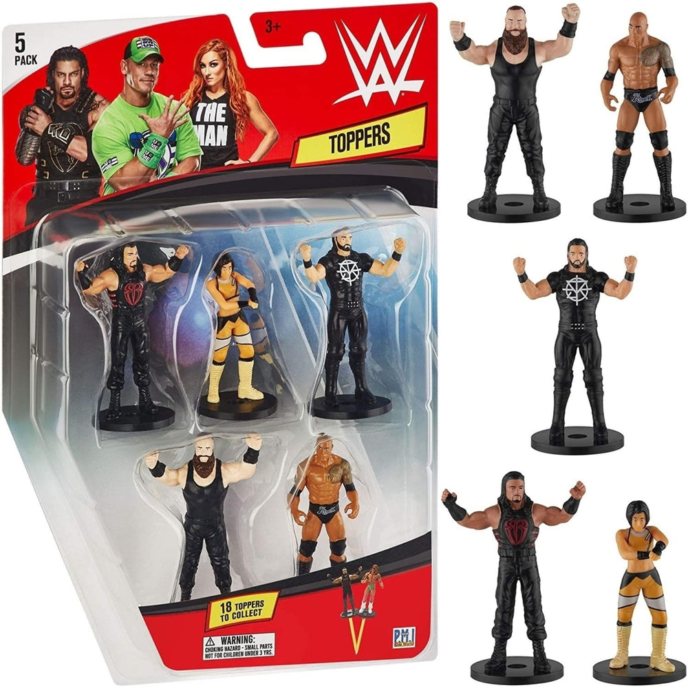 WWE Pencil Toppers 5pk Bayley Rollins Roman Reigns The Rock Strowman PMI International Image 2