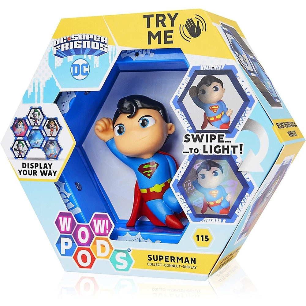 WOW Pods DC Universe Superman Swipe Light-Up Connect Figure Superhero Collectible Figure Image 2