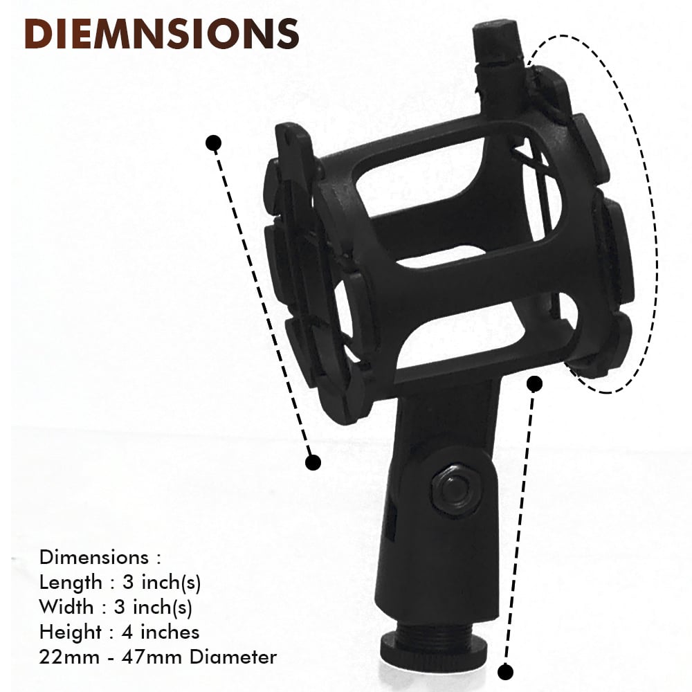 Technical Pro Shock Mount Microphone Holder Flexible Foldable 22-47mm Diameter Image 3