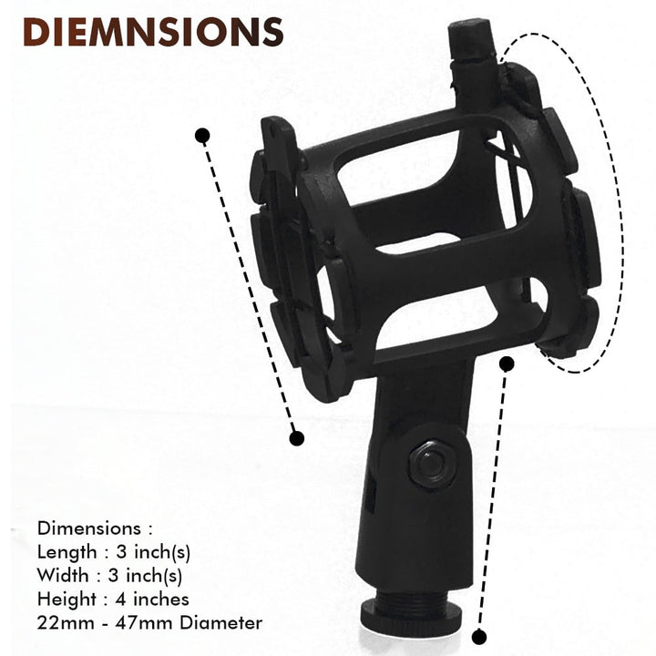 Technical Pro Shock Mount Microphone Holder Flexible Foldable 22-47mm Diameter Image 3