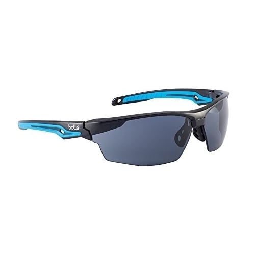 Boll Safety 40302 Tryon Safety Glasses Platinum Black/Blue Frame Smoke Lenses Universal Universal SMOKE Image 1