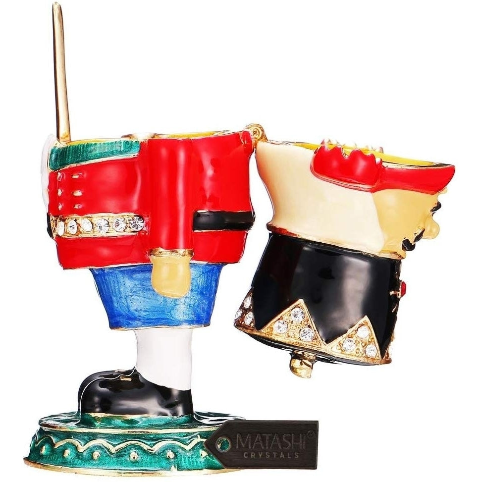 Matashi Nutcracker Trinket Box w/ Crystals and Hand-Painted Craftsmanship Holds Jewelry Necklaces Rings Earrings Image 4