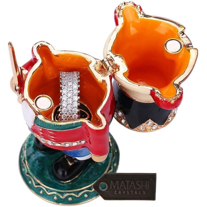 Matashi Nutcracker Trinket Box w/ Crystals and Hand-Painted Craftsmanship Holds Jewelry Necklaces Rings Earrings Image 4