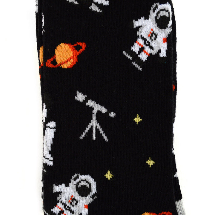 Mens Astronaut Novelty Socks Space Shuttle Rockets Black Dress Socks Image 4