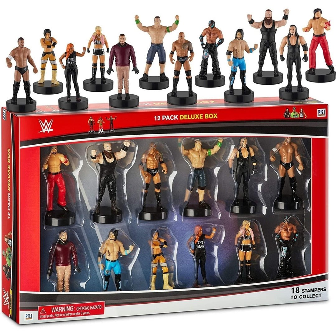 WWE Stamper Figures 12pk Undertaker John Cena Cake Toppers PMI International Image 1