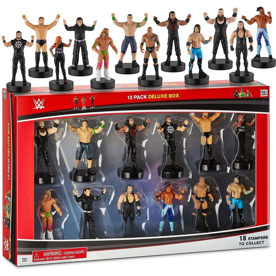 WWE Stampers 12pk Smackdown Champion Character Figures Deluxe Set Box PMI International Image 1