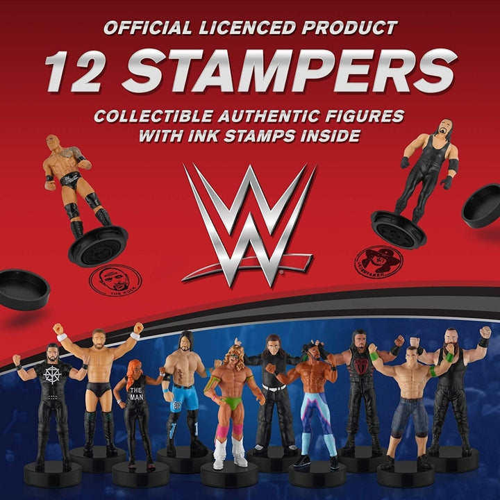 WWE Stampers 12pk Smackdown Champion Character Figures Deluxe Set Box PMI International Image 2