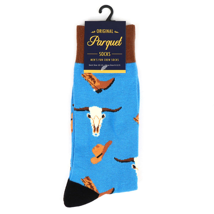 Mens Old West Novelty Socks Cowboy Western Socks Blue Black Image 3