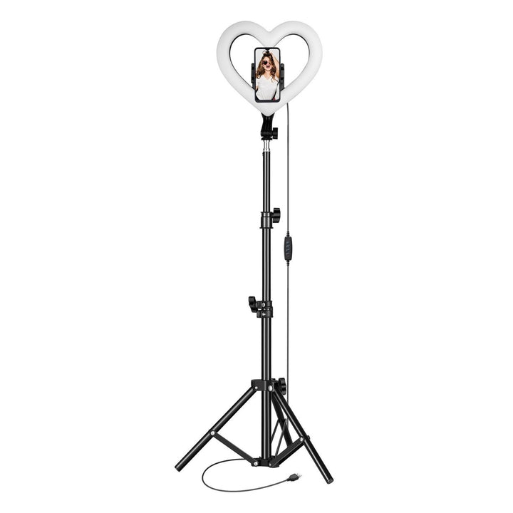 PRO Live Stream 10" Heart Shaped Selfie Ring Light SC-2310SRH with Tripod Image 3