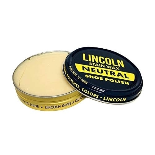 Lincoln Stain Wax Shoe Polish Neutral 2.125 oz High Shine Carnauba Wax 2.2 oz Image 3