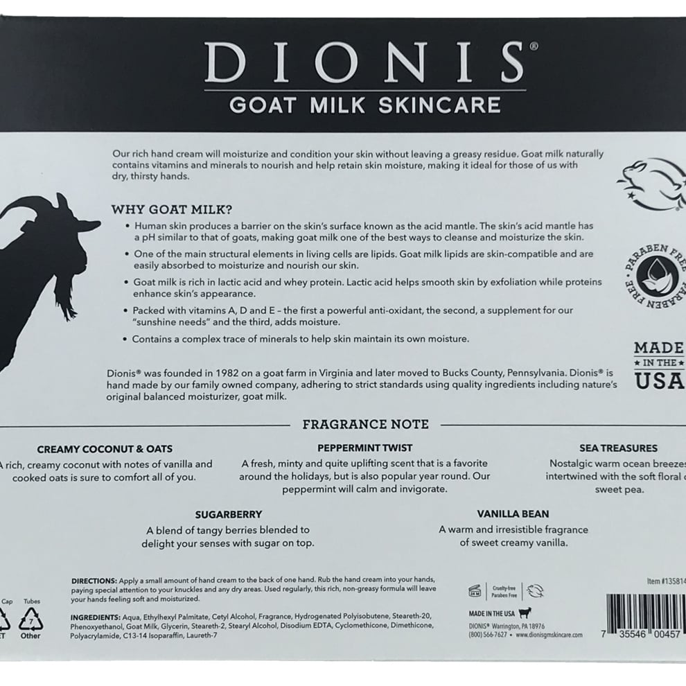 DIONIS Goat Milk Hand Cream 1 Ounce (Pack of 5) Image 2