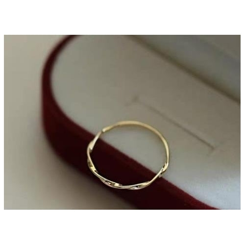 14k Gold Plated slim versatile overlay K gold plated ring tail ring joint ring Image 1