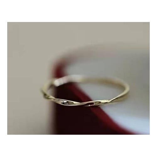 14k Gold Plated slim versatile overlay K gold plated ring tail ring joint ring Image 2