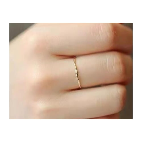 14k Gold Plated slim versatile overlay K gold plated ring tail ring joint ring Image 3