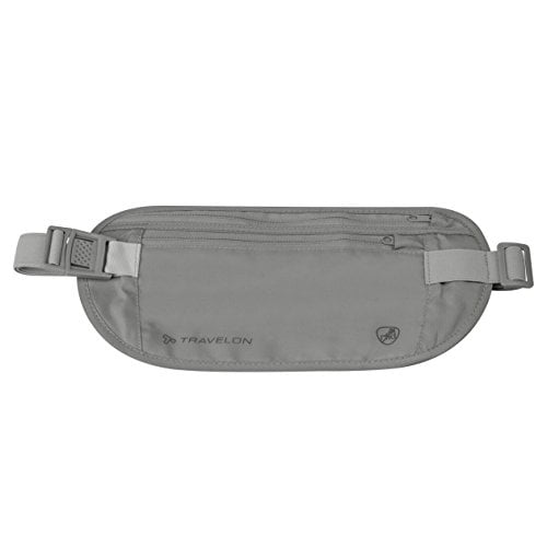 Travelon RFID Blocking Waist Pouch Gray One Size 12997-510 for Travel Security Image 1