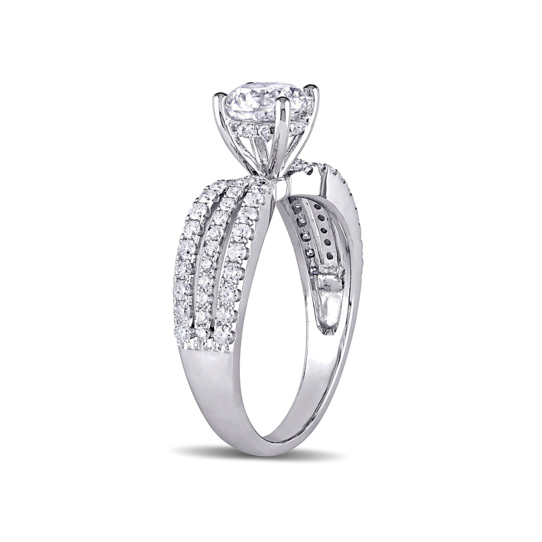 1.60 Carat (ctw H-II1-I2) Diamond Engagement Ring in 14K White Gold Image 3