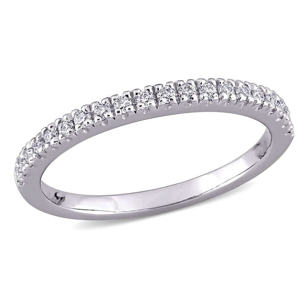 1/5 Carat (ctw) Lab-Created Moissanite Anniversary Band Ring in 10k White Gold Image 1