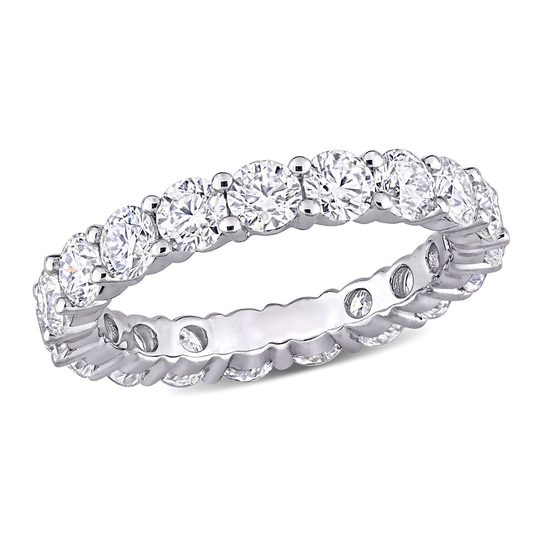 2.70 Carat (ctw) Lab-Created Moissanite Anniversary Eternity Band Ring in 10k White Gold Image 1