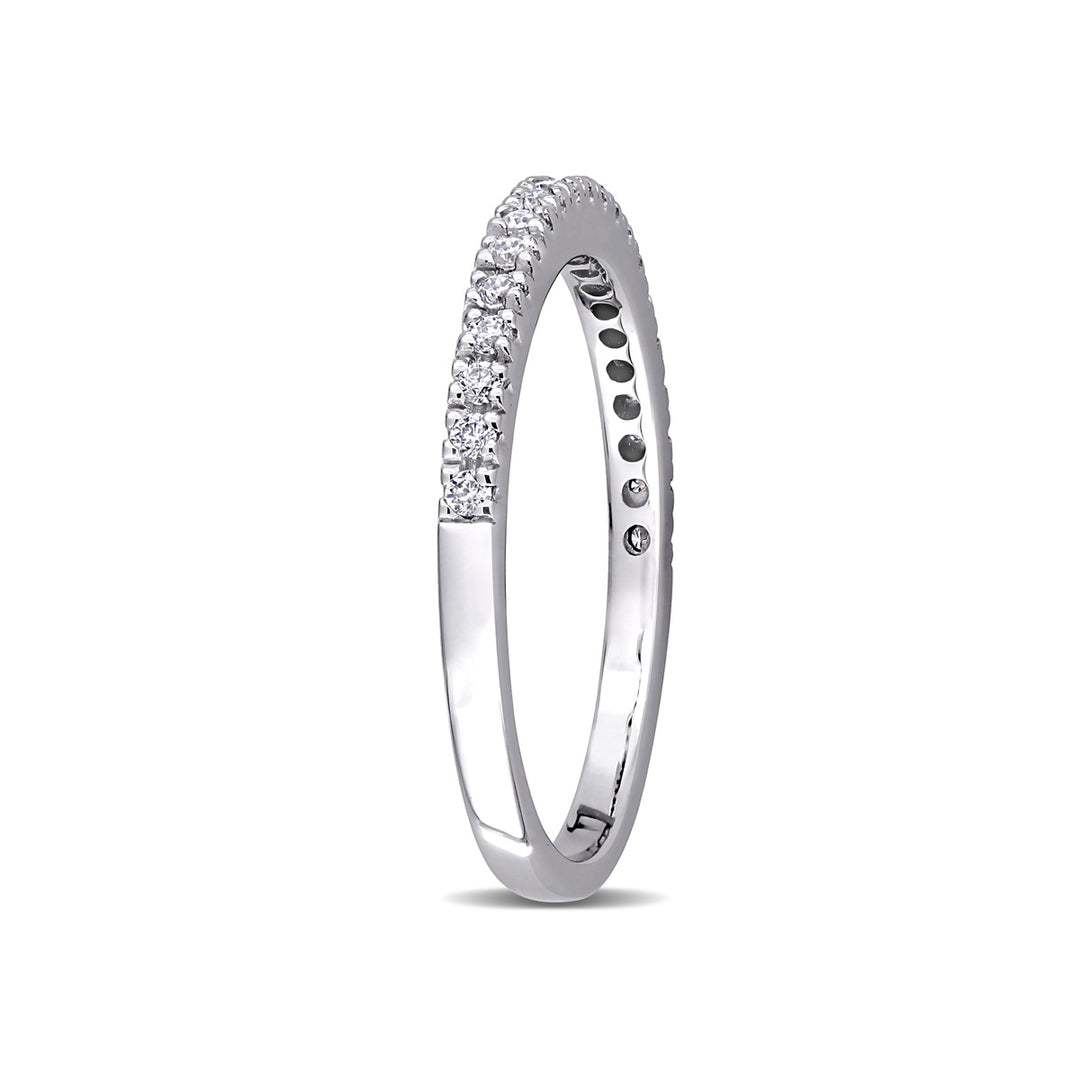 1/5 Carat (ctw) Lab-Created Moissanite Anniversary Band Ring in 10k White Gold Image 4