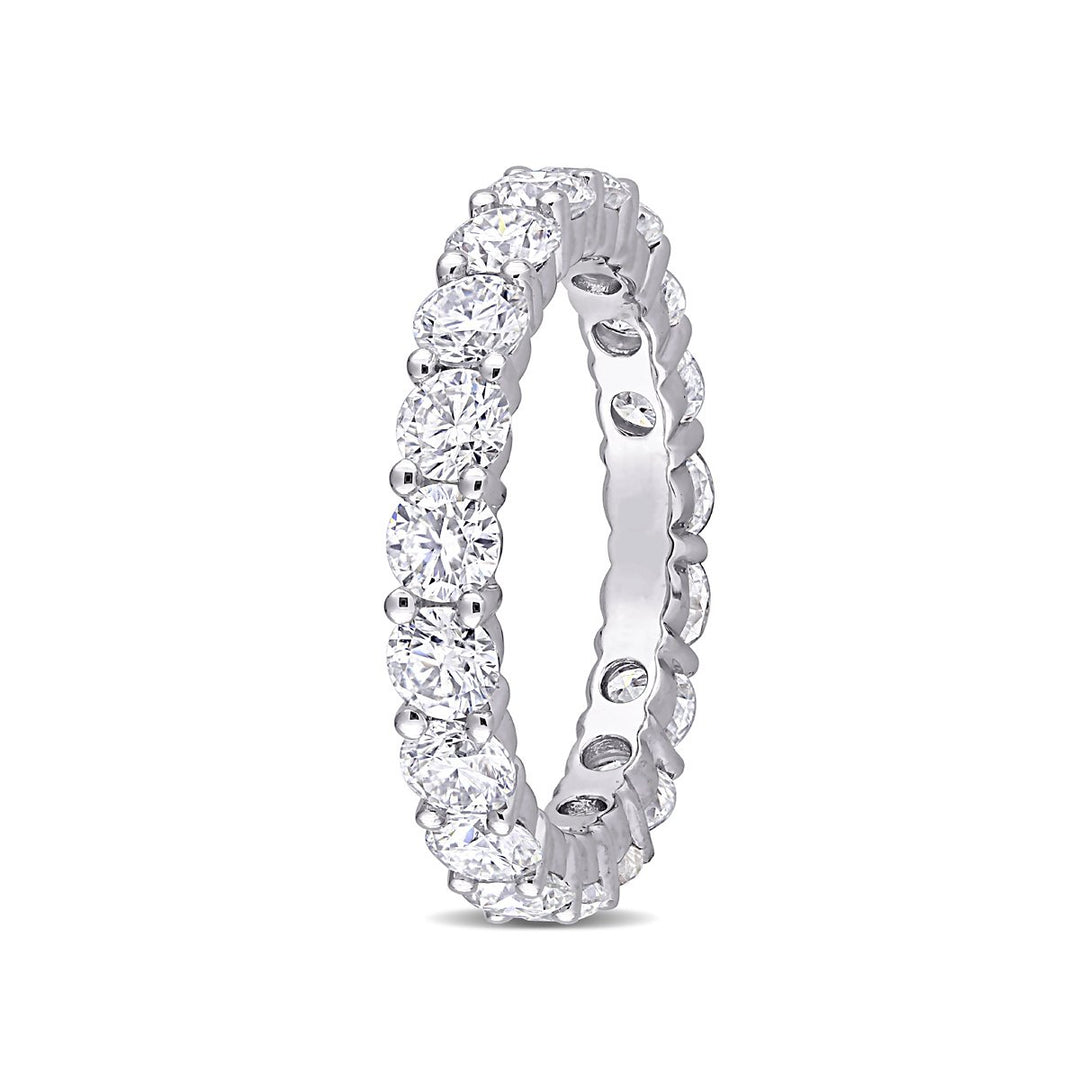 2.70 Carat (ctw) Lab-Created Moissanite Anniversary Eternity Band Ring in 10k White Gold Image 4