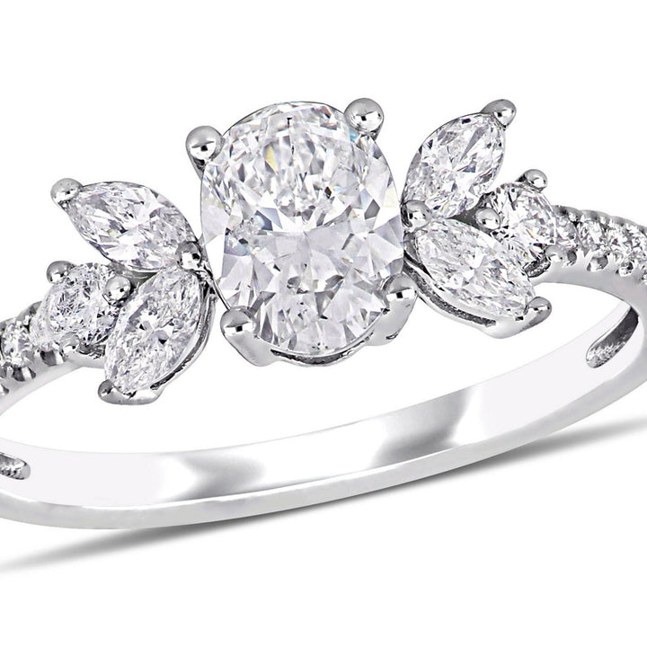 1.10 Carat (ctw H-II1-I2) Diamond Engagement Ring in 14K White Gold Image 1