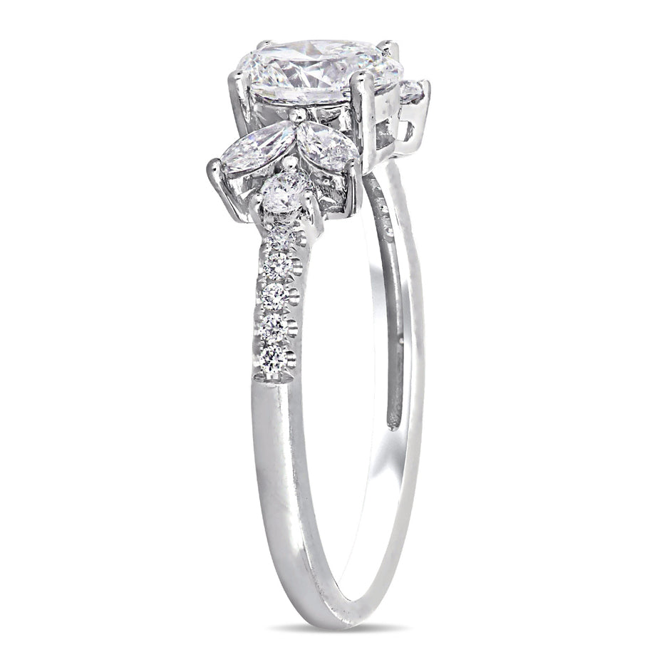 1.10 Carat (ctw H-II1-I2) Diamond Engagement Ring in 14K White Gold Image 3