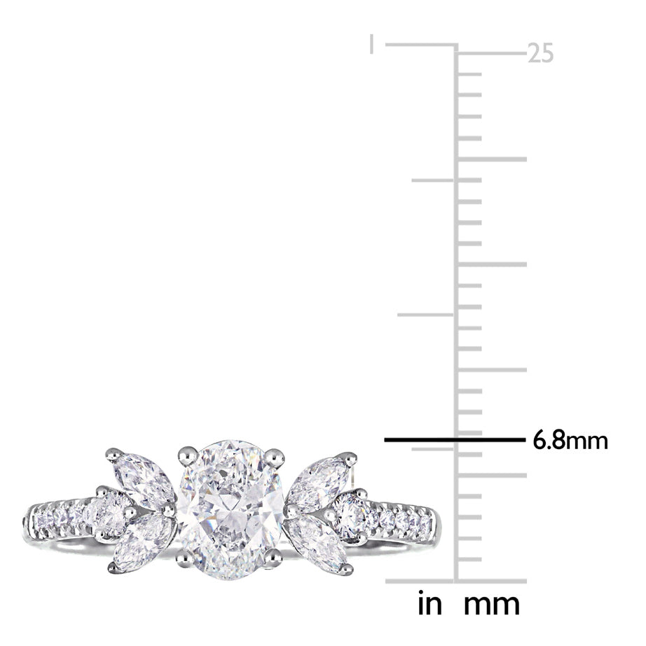 1.10 Carat (ctw H-II1-I2) Diamond Engagement Ring in 14K White Gold Image 4
