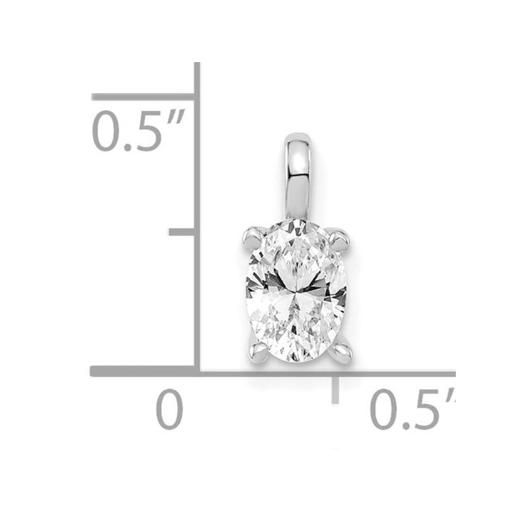 1/2 Carat (ctw H-ISI1-SI2) Lab-Grown Diamond Solitaire Pendant Necklace in 14K White Gold with Chain Image 4