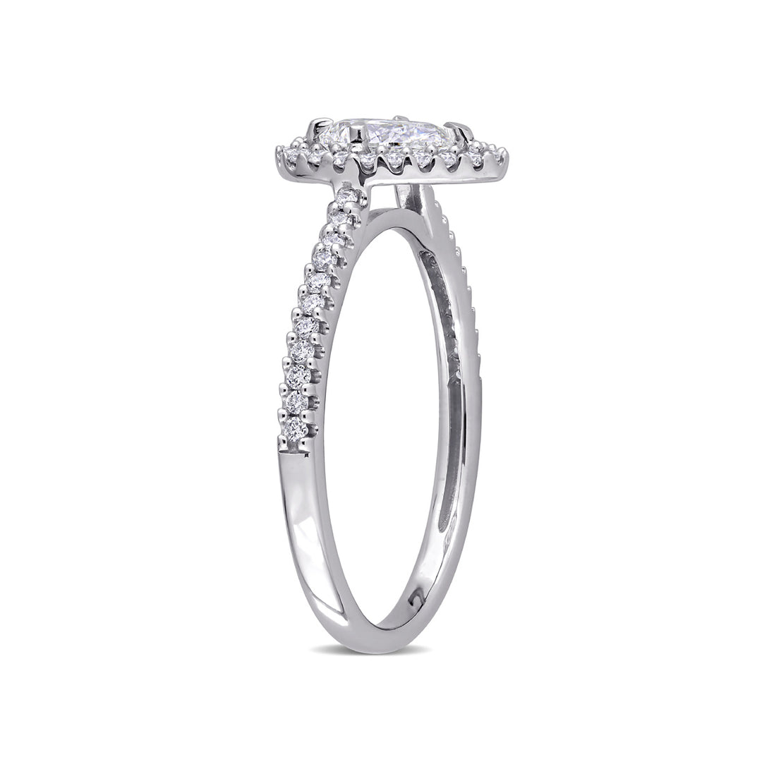 3/4 Carat (ctw I1-I2H-I) Diamond Pear-Cut Halo Engagement Ring in 14k White Gold Image 4