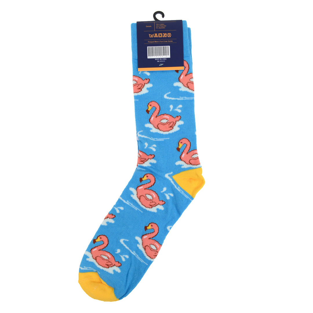 Mens Pink Flamingo Novelty Socks Image 6