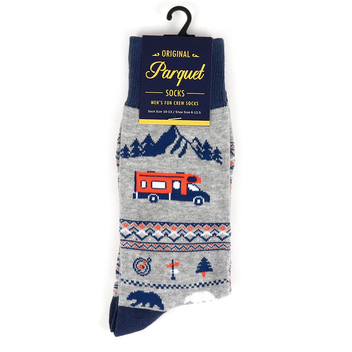 Mens Road Trip Novelty Socks Fun Crazy Socks Groomsmen Wedding Socks Camping Socks Fun Crew Socks Graphic Socks Image 3