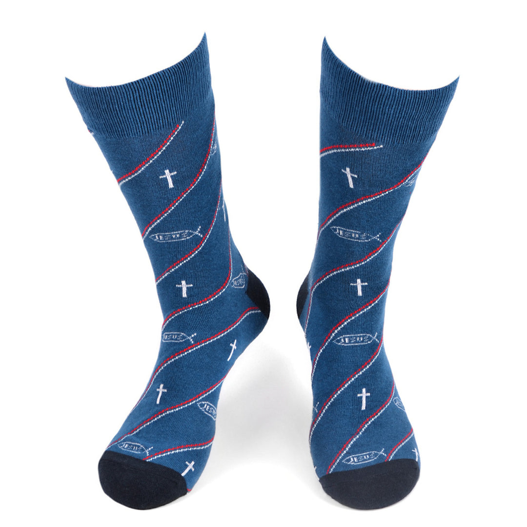 Mens Jesus Fish Novelty Socks Image 1