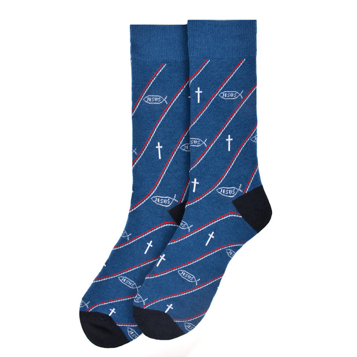 Mens Jesus Fish Novelty Socks Image 2