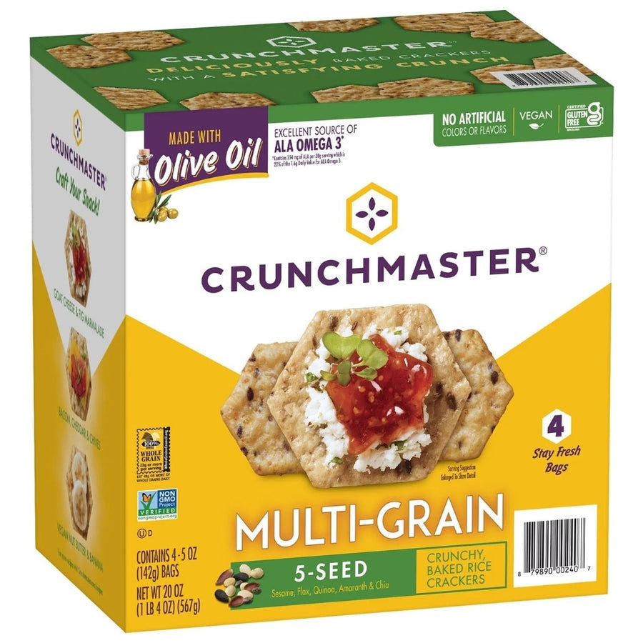 Crunchmaster 5 Seed Multi-Grain Cracker with Olive Oil, 20 Ounce Image 1