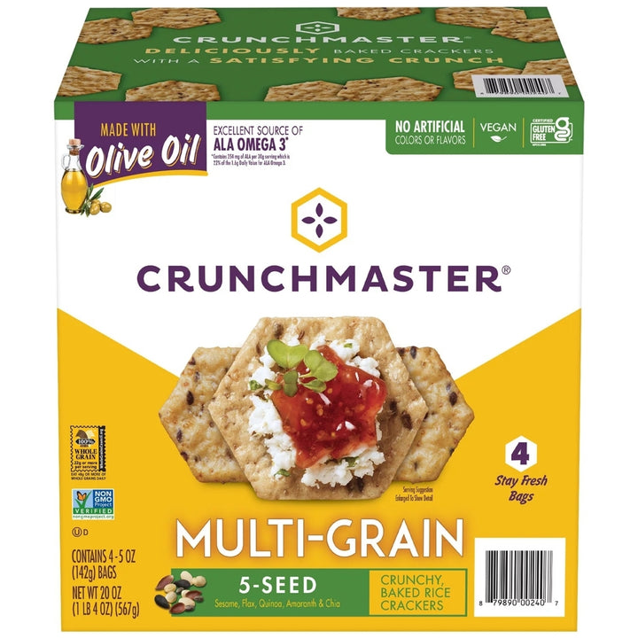 Crunchmaster 5 Seed Multi-Grain Cracker with Olive Oil 20 Ounce Image 2