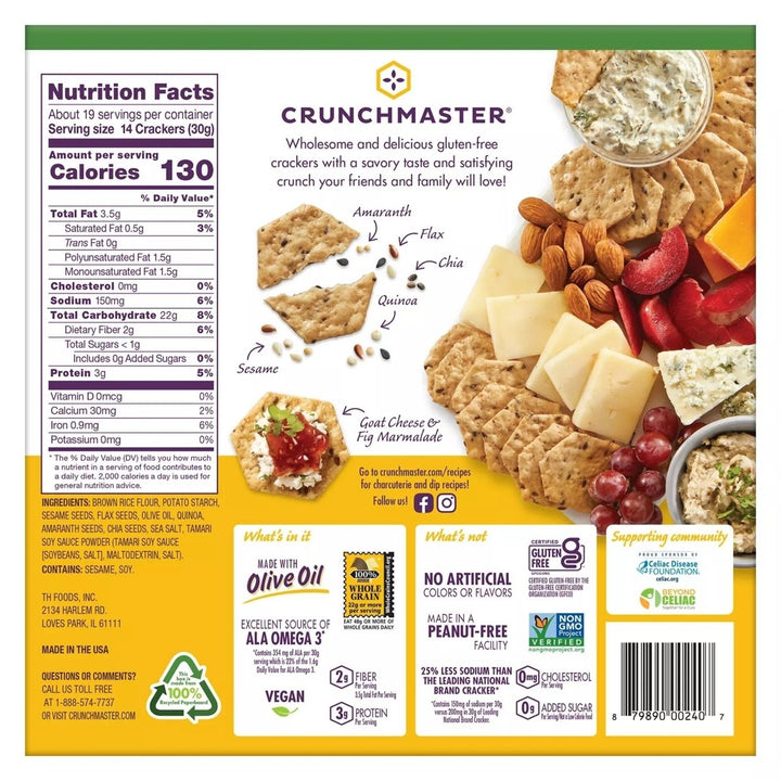 Crunchmaster 5 Seed Multi-Grain Cracker with Olive Oil, 20 Ounce Image 3