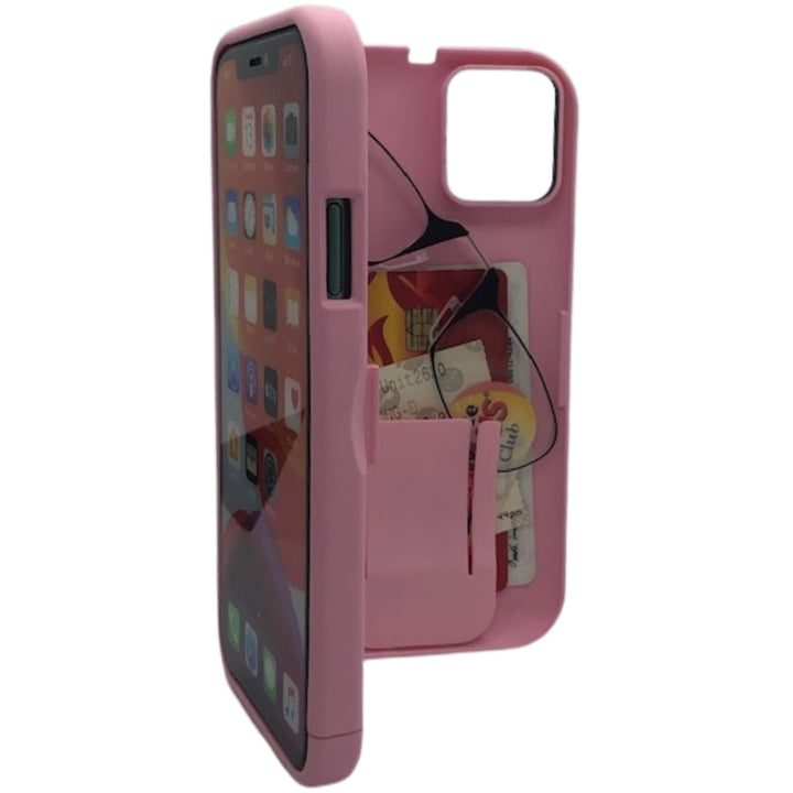 All in case - iPhone 12/12 Pro Wallet Storage Case - Card Holder - with Mirror and Attachable Strap Image 9